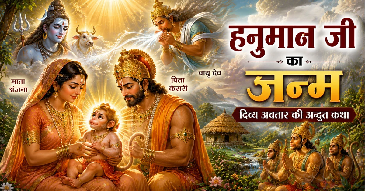 जानिए हनुमान जी का जन्म कैसे हुआ, माता अंजना, वानरराज केसरी, पवन देव और भगवान शिव के रुद्रावतार की सम्पूर्ण पौराणिक कथा।
